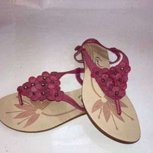 pink floral jewel sandals